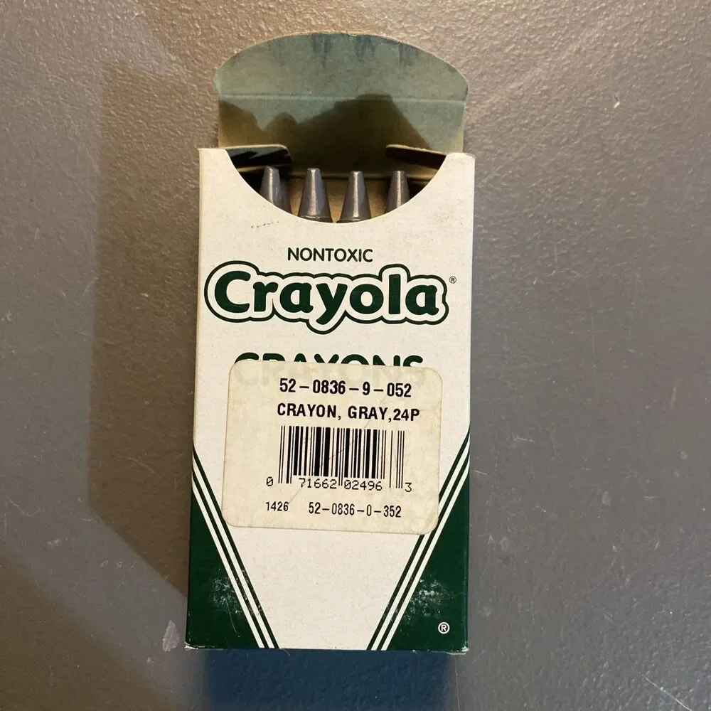 Lot 5 Vintage Crayola Binney Smith No 836 Bulk Crayons White Brown Gray Peach